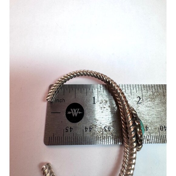 Estate R. Bennett Sterling Silver 925 Turquoise Cuff Bracelet 6" Vintage Navajo - Picture 5 of 9